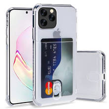 OSEVPORF-funda con ranura trasera para tarjeta de teléfono, carcasa de silicona de lujo para iPhone 11 Pro, XS, XR, X, Max, SE 2 2020, 13, 6, 6s Plus 2024 - compra barato