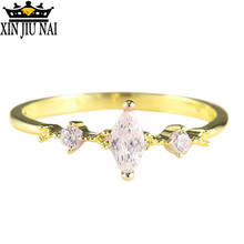3 cores corte de noivado 14k anel de ouro para as mulheres três pedra cluster nupcial anéis jóias dainty dedo feminino alta qualidade anel 2024 - compre barato