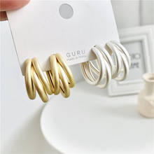 KSRA Fashion Korean Gold Metal Twine Earrings For Woman Elegant s925 Needle Stud Earrings Statement Minimalist Jewelry 2024 - buy cheap