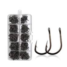 Dropshipping 100pc/ Box Barbed Fishing Hooks Carp Single Fishihook Set 3#-12# Fly Fishing Accessories Carbon Steel Jig Sea Hooks 2024 - buy cheap