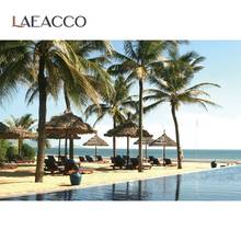 Laeacco Summer Holiday Tropical Beach Plams Tree Forest Awning Photographic Background Photography Backdrop For Photo Studio 2024 - buy cheap