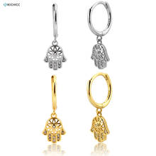 Kikichicc 925 Sterling Silver Hamsa Hand Piercing Earring Drop Earring 2020 New Fashion Luxury Pendiente Wedding Party Jewelry 2024 - buy cheap