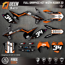 Rainha x motor personalizado equipe gráficos decalques adesivos kit para ktm 2013 2014 2015 sx sxf, 2014 2015 2016 exc XC-W EXC-F 002 2024 - compre barato