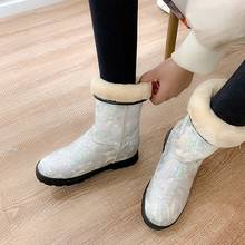 BLXQPYT New Winter boots Med calf Women Snow Boots plush Warm shoes Plus size 33 to big 50 easy wear female hot casual boots 232 2024 - buy cheap
