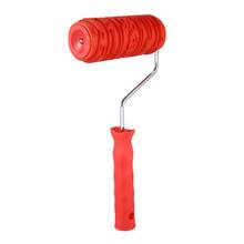 6 Inch Painting Roller with Handle Rubber Wood Pattern Graining Knurling Tool for Wall Decoration Red 2024 - buy cheap
