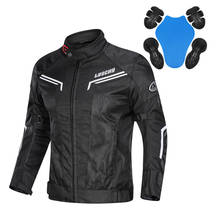 Lyschy jaqueta masculina de motocicleta para verão, malha respirável, anti-queda, motocross, casaco, equipamento de motocicleta + 5 almofadas ce, 2020 2024 - compre barato