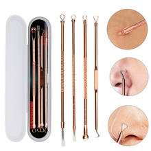 4pcs/set Blackhead Comedone Acne Pimple Blackhead Remover Tool Spoon for Face Skin Care Tool Needles Facial Pore Cleaner 2024 - buy cheap