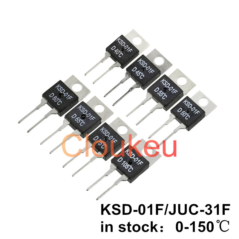 2Pcs KSD01F D65 TO-220 Thermostat Temperature Switch 65℃ 
