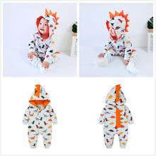 Novo bebê menino menina 3d dinossauro cosplay traje primavera outono infantil macacão quente algodão macacões criança adorável playsuit roupas 2024 - compre barato