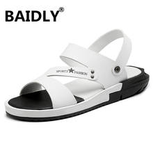 Classic Men's Summer Sandals Comfortable Shoes Men Leather Sandalias Big Size Beach Sandal Men Outdoor Slippers 2024 - buy cheap