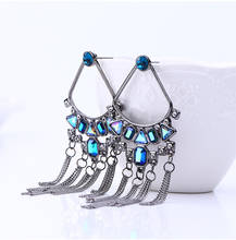 Hello Miss New fan earrings inlaid crystal fashion personality pendant earrings creative tassel earrings women's birthday gift 2024 - buy cheap