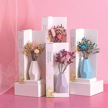 Керамическая ваза для цветов в скандинавском стиле, мини-бутылка для оригами, имитация цветочного горшка, украшение для дома, аксессуары, современные вазы 2024 - купить недорого