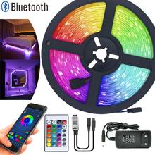 Светодиодные ленты светильник s Bluetooth Luces LED RGB 2835 SMD 5050 Водонепроницаемый постоянного тока, 12 В, 5, 10 м, 15 м, 20 м Гибкие светодиодные ленты светодиод RGB украшения светильник 2024 - купить недорого