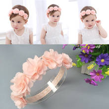 Diadema de encaje de flores para niños y niñas, banda para el pelo, accesorios para la cabeza, accesorios para fotos de bebé 2024 - compra barato