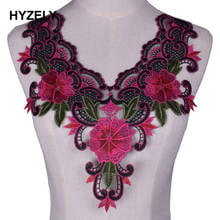 Pink Lace Fabric Trim Embroidered Flowers Neckline Collar Clothes Accessories Sewing Lace 2024 - buy cheap