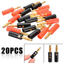 20 unids/set (10Red + 10 negro) Conector de tornillo de altavoz de Audio 4mm chapado en oro Cable de altavoz Cable conector de clavija de plátano adaptador 2024 - compra barato