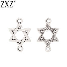 ZXZ-colgante de plata tibetana con forma de estrella de David, accesorio para hacer joyas, pulsera, bricolaje, 20 piezas 2024 - compra barato