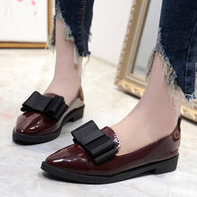 Spring Autumn Women Flats Bowtie Loafers Patent Leather Low Heels Slip on Shoes Woman Footwear Female Zapatos Mujer N7143L 2024 - buy cheap