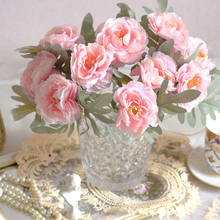 Искусственные розы, свадебный букет, шелковые розы вечерние ничное украшение, искусственный цветок, рождественский цветок 2024 - купить недорого