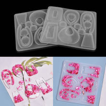 Pingentes de brincos de silicone, acessórios para criação de joias, molde redondo quadrado de resina epóxi, 1 peça 2024 - compre barato
