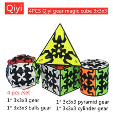 4 Pcs/set QiYi Magic cube Gear cube  4 Pçs/set QiYi cubo Mágico Engrenagem 3x3x3 pirâmide engrenagem cube Qiyi 3x3 Qiyi puzzle cubo magico profissional magia cubo Da Engrenagem Brinquedos Educativos Puzzle Game cube 2024 - compre barato