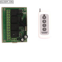 Dormir plion-interruptor com controle remoto sem fio, 100m, 4 canais, dc, 12v, 4 canais, rf, sistema para garagem, porta, transmissor, receptor