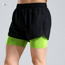 Pantalones cortos de secado rápido para hombre, 2 en 1, con forro más largo, para gimnasio, Fitness, entrenamiento, ejercicio, trotar, ciclismo 2024 - compra barato