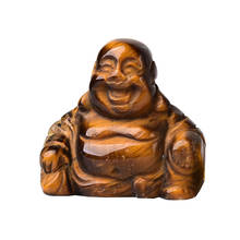 Estatuilla de Buda Maitreya tallada de piedra Natural, estatua de cristal artesanal para decoración del hogar, adornos de cuarzo de energía de Chakra, regalo, 1 ud. 2024 - compra barato