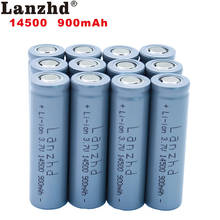 12pçs 14500 900mah 3.7v pilhas recarregáveis li-ion, célula de lítio li-ion para lanterna led, farol lanterna rato 2024 - compre barato