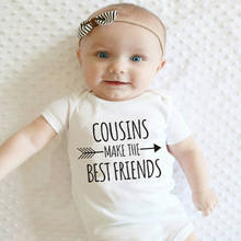 Cute Cousins Make The Best Friends Baby Clothes Summer Newborn Kids Baby Boy Girl Bodysuit Jumpsuit Clothing Outfits 0-18M 2024 - buy cheap