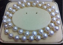 Akoya colar de pérola natural branco, muito charmoso aaa + 9-10mm, 18 polegadas, 14k 2024 - compre barato