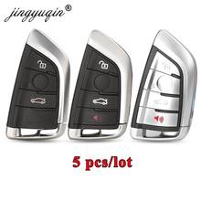 jingyuqin 5pcs 3/4 BTN Smart Card Car Key Shell For BMW 1 2 7 Series X1 X5 X6 X5M X6M F Class Remote Key Fob Case Insert Blade 2024 - buy cheap