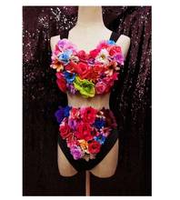 flower singer dancer stage wears Modern stage costume fashion clothing performance clothes 2024 - buy cheap