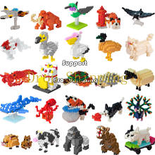 Assorted Mini Blocks Animals Zoo Sets Dinosaur Micro Building Bricks Creativity DIY Toys for Children Gifts Diamond Particle 2024 - buy cheap