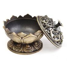 Chinese Buddha Alloy Incense Burner Lotus Flower Incense Holder Handmade Censer for Buddhist Home Office Decoration 2024 - buy cheap