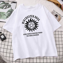 Сверхъестественное Винчестер Bros Мужская футболка 2020 летние в стиле хип-хоп рубашка с коротким рукавом 100% хлопок высокое качество повседневные топы футболки 2024 - купить недорого