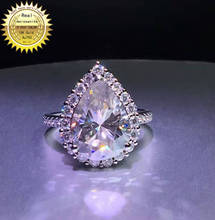 Anillo de diamante de moissanita de 2 quilates, oro sólido de 18K, color D, VVS con certificado nacional 052 2024 - compra barato