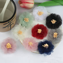 5pcs Satin flower DIY accessories for Hair fabric flowers 5cm Chiffon Flower Hair Accessories Head wrap No Bows No Barrette bow 2024 - buy cheap
