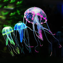 Водный пейзаж, искусственная плавающая Мерцающая Медуза, аквариумное украшение для аквариума, подводное живое растение, светящееся украшение 2024 - купить недорого