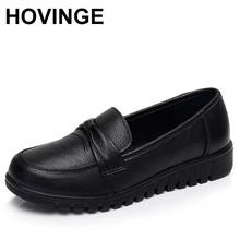 HOVINGENew Arrival Women Genuine Leather Flat Shoes for Mother, Pregnant women Grandma Shoes Ladies loafers sapato feminino 2024 - buy cheap