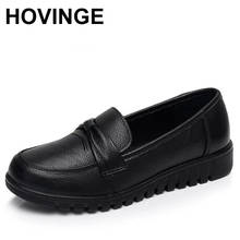 HOVINGENew-zapatos planos de piel auténtica para madres, mocasines para mujeres embarazadas, mocasines femeninos 2024 - compra barato