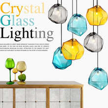 Modern colorful glass pendant light hanging lamp,6 colors G9 led suspension lamp for bar restaurant industrial lighting fixture 2024 - buy cheap