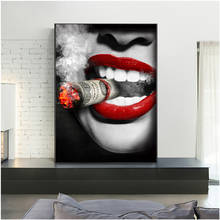 5D Diy Diamond Painting Red Sexy Lips Woman Cigarette Diamond Embroidery Full Square Round Drill Cross Stitch Home DecorZP-4510 2024 - buy cheap