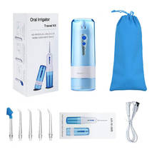 Irrigador oral elétrico portátil à prova de água com 4 modos, irrigador oral recarregável, fio dental, 5 pontas para jatos de água, cuidados com os dentes 2024 - compre barato