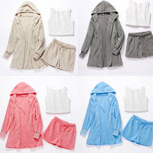 3XL Sexy Fluffy Plush Outfit Sets 3 Piece Women Hooded Cardigan Coat Crop Top Shorts Tracksuit Casual Sweatshirts Sleepwear Suit 2024 - buy cheap