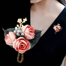 Korean Fashion Fabric Flower Brooch Elegant Sweater Cardigan Lapel Pins Suit Corsage Wedding Jewelry Women Clothes Accessories 2024 - buy cheap