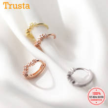 Trustdavis подлинное минималистичное серебро 925 пробы модные блестящие CZ серьги-кольца для женщин Свадебная вечеринка S925 ювелирные изделия подарок DA1331 2024 - купить недорого