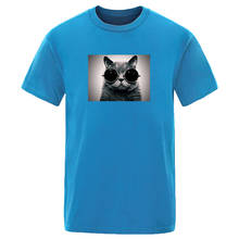 Cool Cute Cat Printed man solid color t-shirt Men 2020 summer Hot Sale Hip Hop 100% cotton short sleeve Male High Quality tshirt 2024 - buy cheap