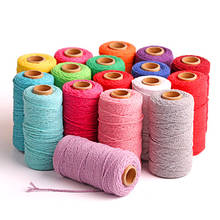 Cuerda trenzada de algodón puro de 100m x 2mm, cordón artesanal de macramé, cuerda de lino de algodón Multicolor, Textiles para el hogar, costura de cuero 2024 - compra barato