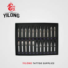 Yilong conjunto de pontas de tatuagem com 22 esferas, aço inoxidável, kit para tatuagem, máquina com aderência, arte corporal e tatuagem, frete grátis 2024 - compre barato